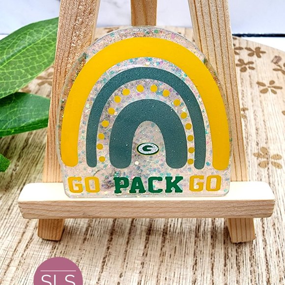 Go Pack Go Rainbow Badge Reel-Football Badge Reel - Picture 6 of 10